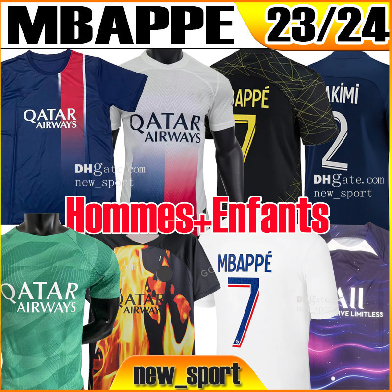 

4XL 5XL 22 23 24 soccer jerseys 4TH MBAPPE 7 HAKIMI HAKIMI SERGIO PSGS RAMOS WIJNALDUM Maillots football shirt 2022 2023 Men Kids kit socks set enfants maillot de foot, 23 24 home kit