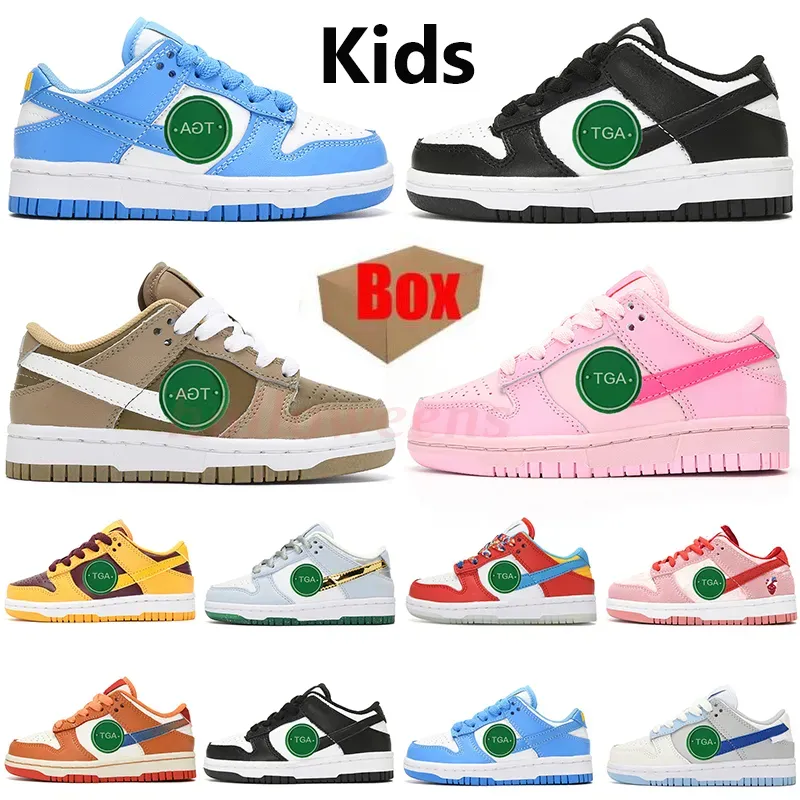 

2023 Designer Kids Shoes Casual Chunky Dunks Low Panda Black White Youth Big Kid Shoes Children Baby Walking Toddler Sports Travis Scotts Du, Color 1