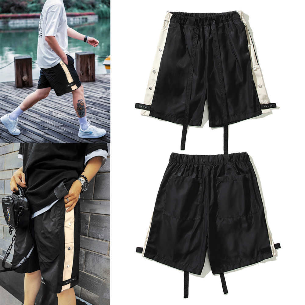 

ESS shorts Luxury Mens Designer Fog FEARs OF GOD main line streamer button shorts high street trend loose men's sports pants in summer casual short, Black