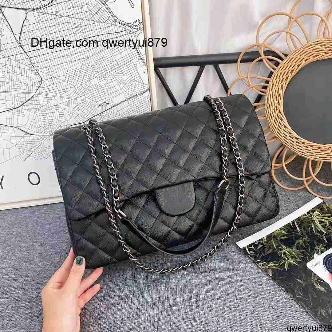 

Qwertyui879 Designer Bags Women's Large Capacity Black Chain Shoulder Bag Classic Double Flaps Crossbody Chains Purses Bags Hanbags 35cm
