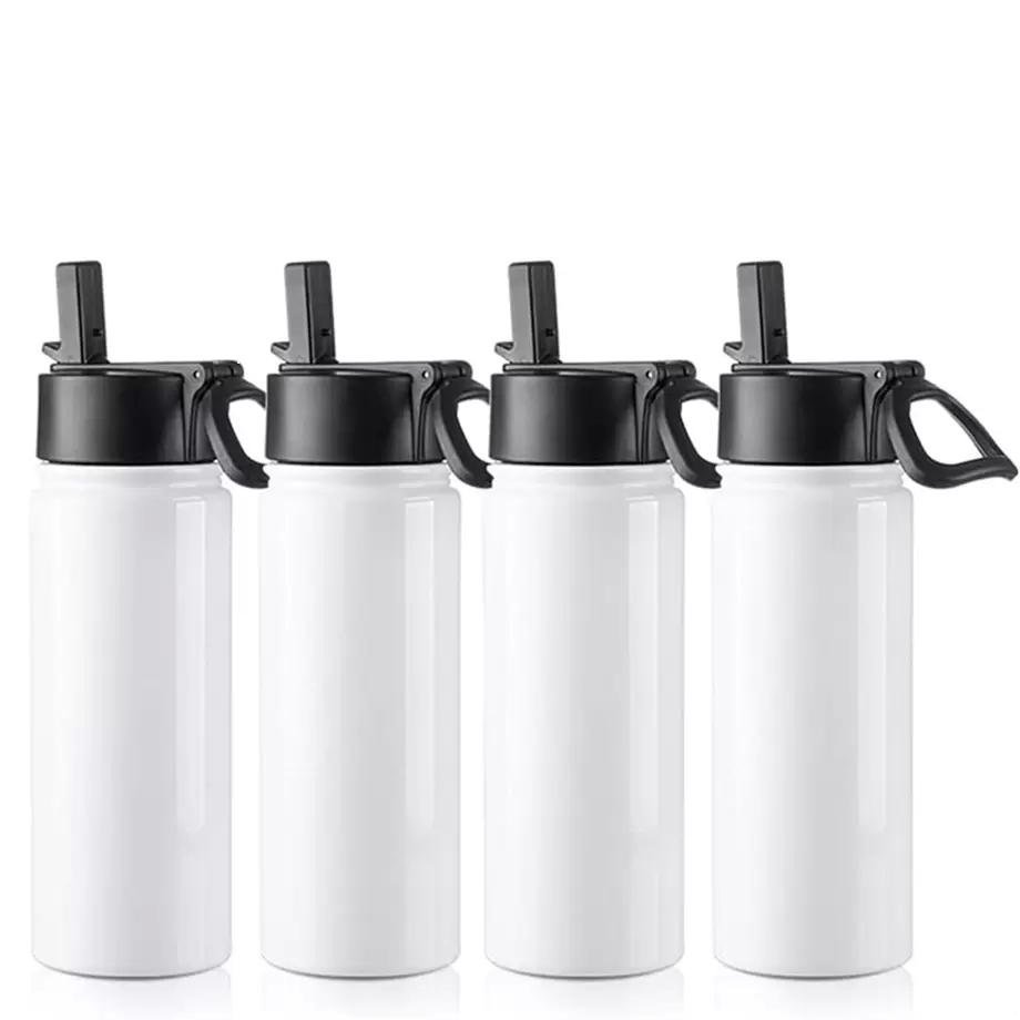 

Sublimation Water Bottle Travel Flask Sports Mug 24oz Stainless Steel Wide Mouth Insulated Vacuum Cup, White