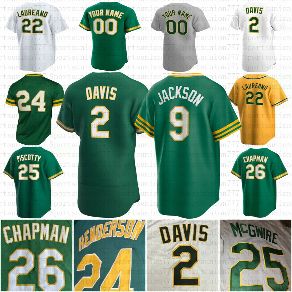 

Rickey Henderson Custom Baseball Jersey Reggie Jackson Stephen Khris Davis Piscotty Ramon Laureano Mike Fiers Kevin Smith Aledmys Diaz Manny Pina Mens Women Youth