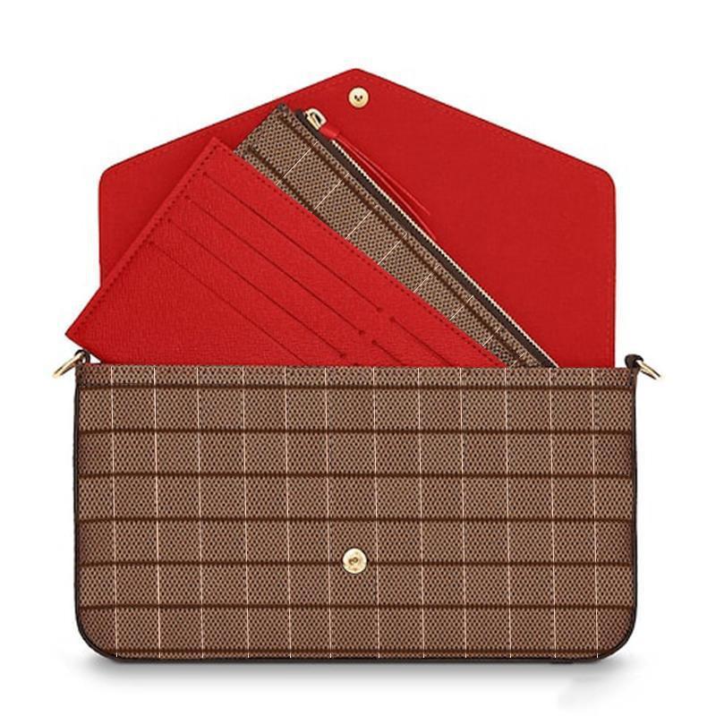 

Luxury Women Pochette Felicie Bag Chain detachable Crossbody handbag N63032 designer wallet Fashion mini shoulder bags clutch purse with box girl gift, White