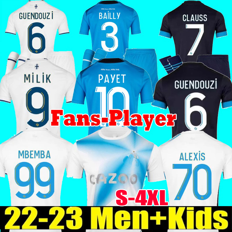 

S-4XL 22 23 Marseilles special Soccer jerseys 30TH anniversary GERSON ALEXIS CLAUSS milik maillot de foot 2022 2023 PAYET GUENDOUZI football shirt Men Kids, 4th