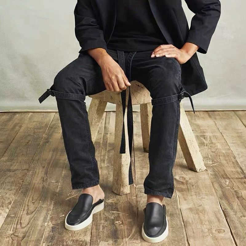 

Ess Designers Casual Pant Fog Fears of God 7th Water Wash High Street Tie Straight Tube Ribbon Men's Fashion Cargo Pants Streetwear Jogger Trousers Sweatpants, Black