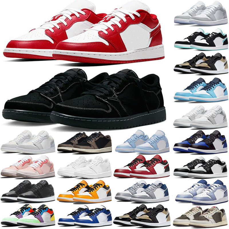

Jumpman 1 Men Women Low basketball shoes OG 1S Triple White Shadow designer University Blue UNC Black Bred Toe Light Smoky Grey mens sneakers Eur 36-48