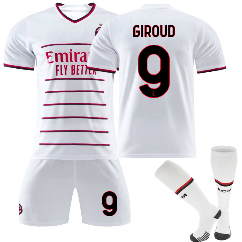 

Soccer Jerseys 2023-24 No. 11 Ibrahimovic 9 Giroud 17 Leos football suit adult children's suit soccer jersey