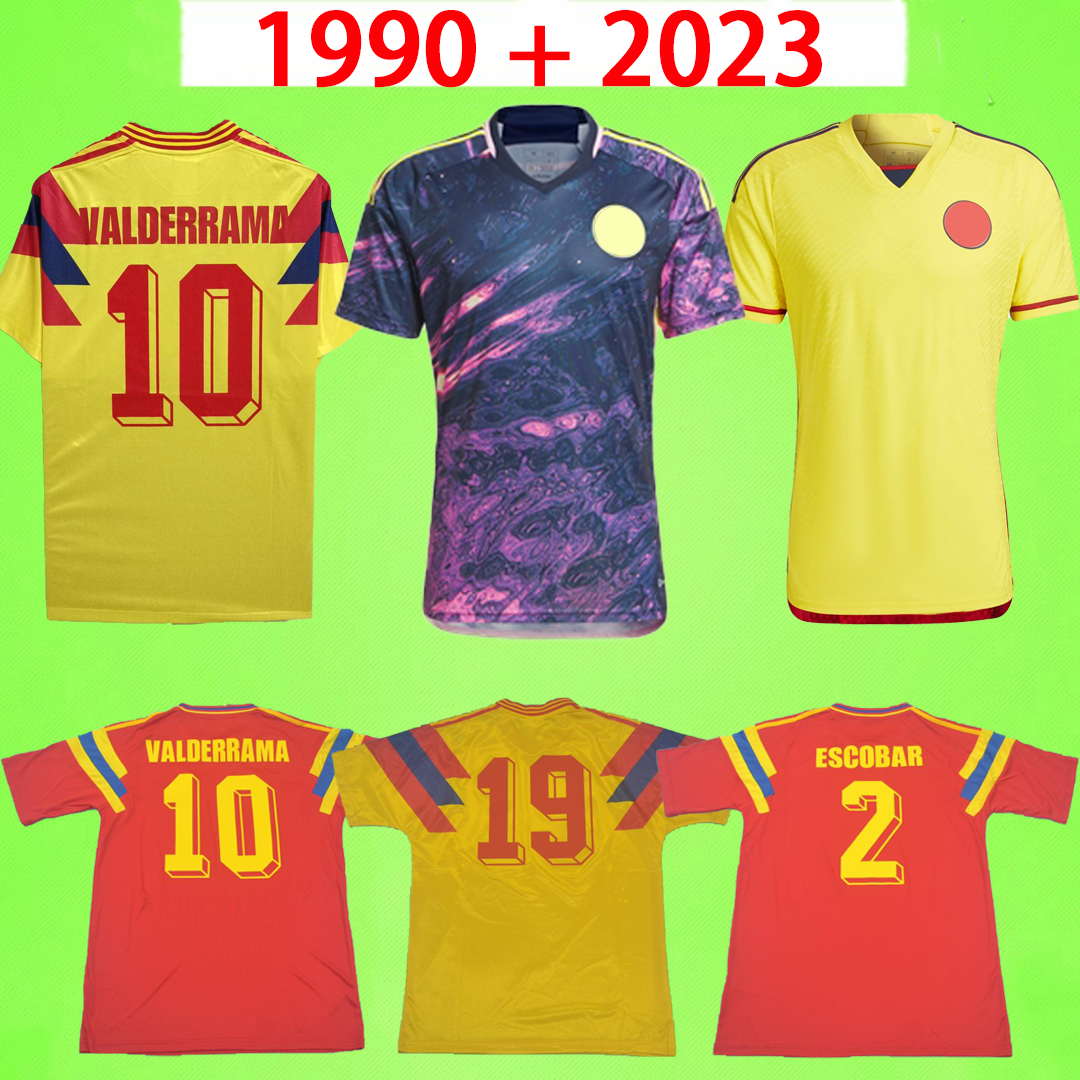

#10 Valderrama Colombia 1990 Retro soccer jerseys 2022 2023 classic commemorate antique Collection vintage football shirts Escobar Guerrero FALCAO JAMES CUADRADO