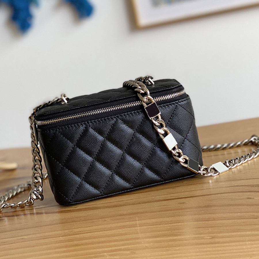 

Designer Cosmetic Bags Luxury Shoulder Bag 1:1 Quality Caviar Crossbody Bag 17CM With Box MC195