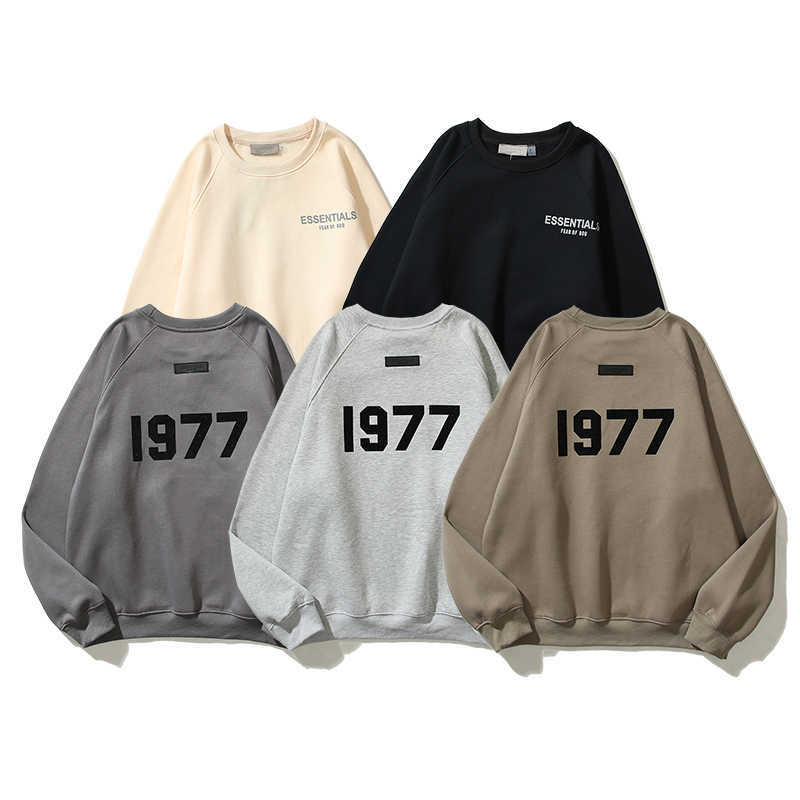 

Ess Hoodie Sweatshirts Designer Clothing Fog Fears of God Essen 1977 Reflective Flocking Round Neck Plush Sweater Mens Fashion Streetwear Pullover Jumpers Tops, Shipping fee