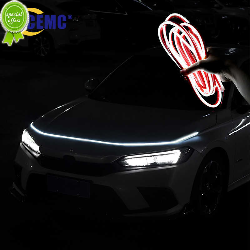 

New Super Bright Led Car Hood Daytime Running Light Strip Scan Lighting Decoration Auto Ambient Neon Lamp Atmosphere Backlight 12V