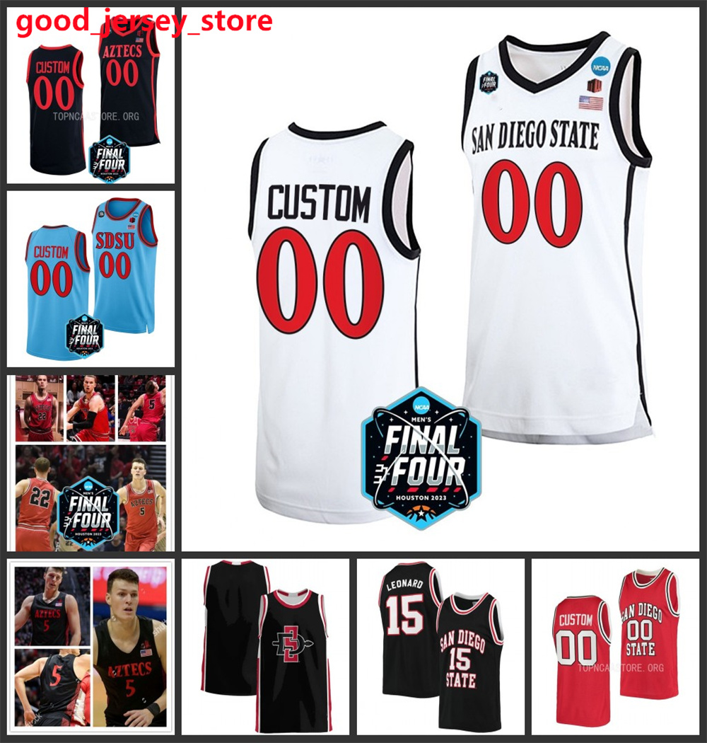 Kawhi Leonard Tony Gwynn San Diego State Aztecs Basketball Jersey Jalen McDaniels Malachi Flynn Jaedon LeDee Matt Bradley Nathan Mensah Custom St-image-942684566