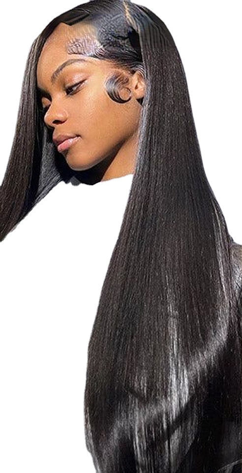 

HD Invisible Lace Front Wigs Straight Human Hair 13x4 Lace Frontal Wigs 30 Inch Wigs Gluelesss Wigs, Black