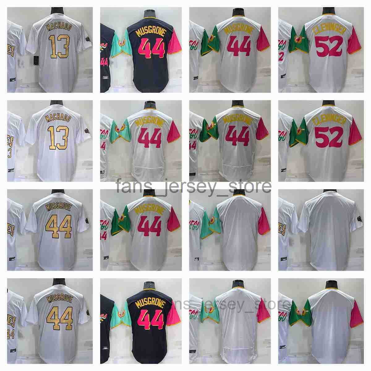 

2022 New Baseball Jersey 44 Joe Musgrove 52 Mike Clevinger 13 Manny Machado Stitched Jerseys Men Size S--XXXL, As picture(with team name)