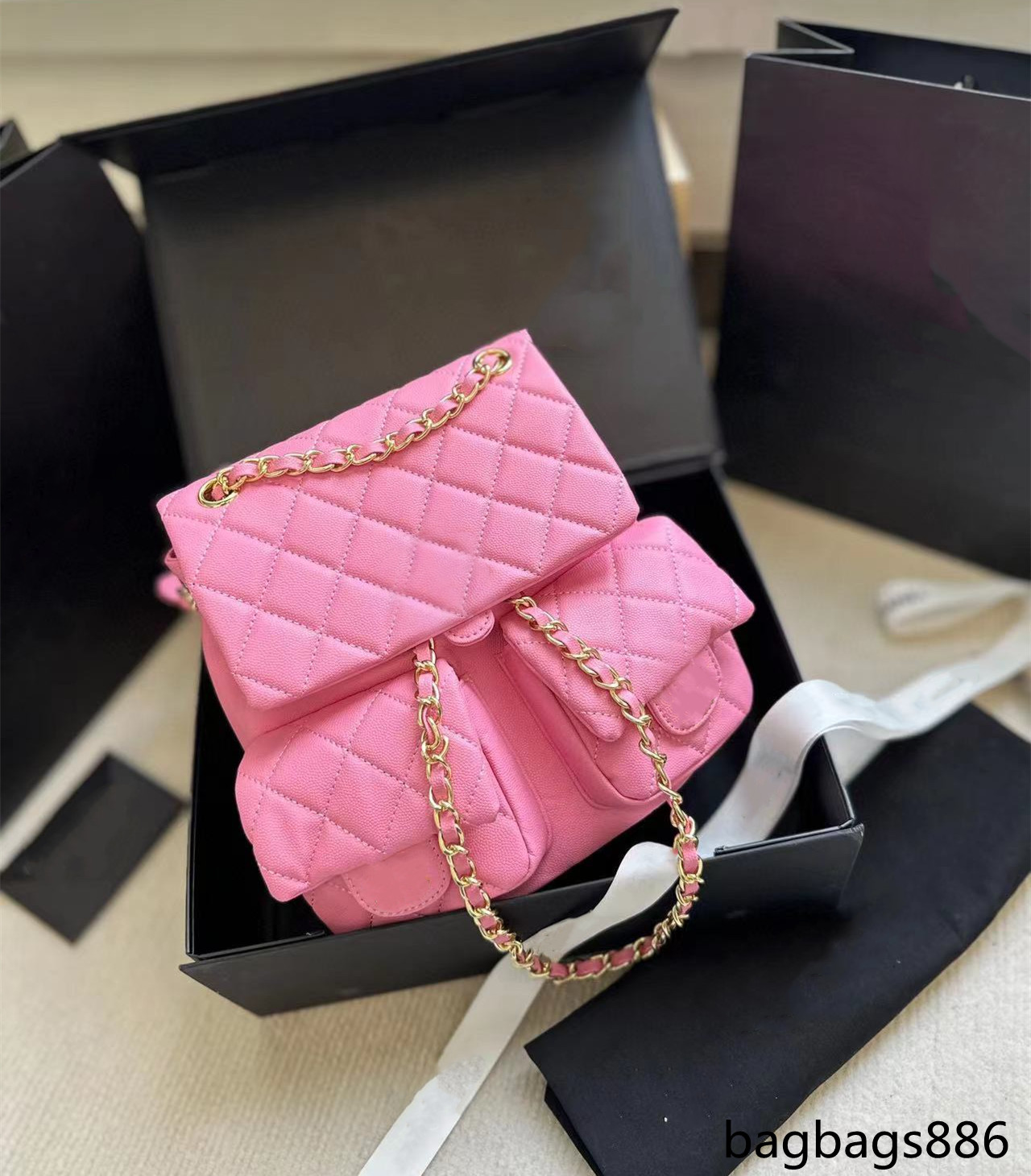 

22 s luxury fashion designer shoulder bags shin woman Mrs. Cross body purse card holder wallet duma caviar handbags new style diamond multi-function large backpack, Black