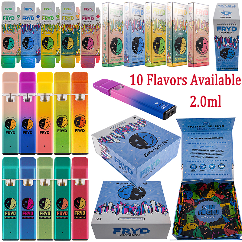 

10 Flavors FRYD Rechargeable E Cigarette Disposable Vape Pens 2ml Empty Pods 3500mAh High Quality Battery Oil Vaporizers Disposables Device