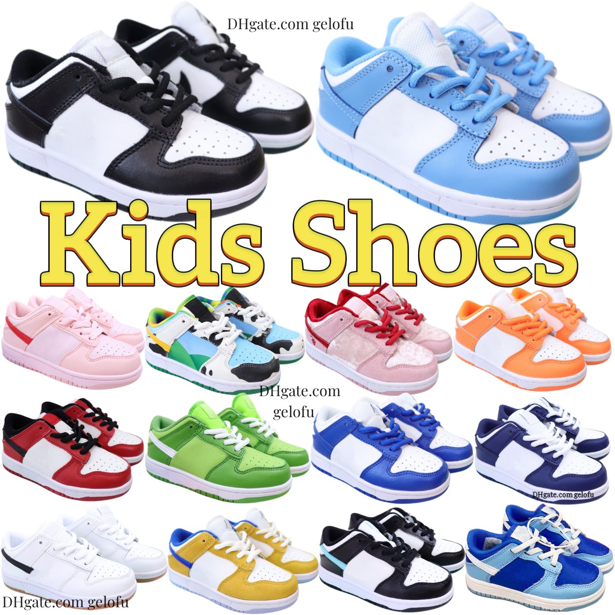 

kids shoes low Boys Girls Sneakers Toddlers Skateboard UNC shoe kid children Kentucky sneaker Black Panda Chunky Running sb Trainers Chlorophyll Chicago Size 22-35