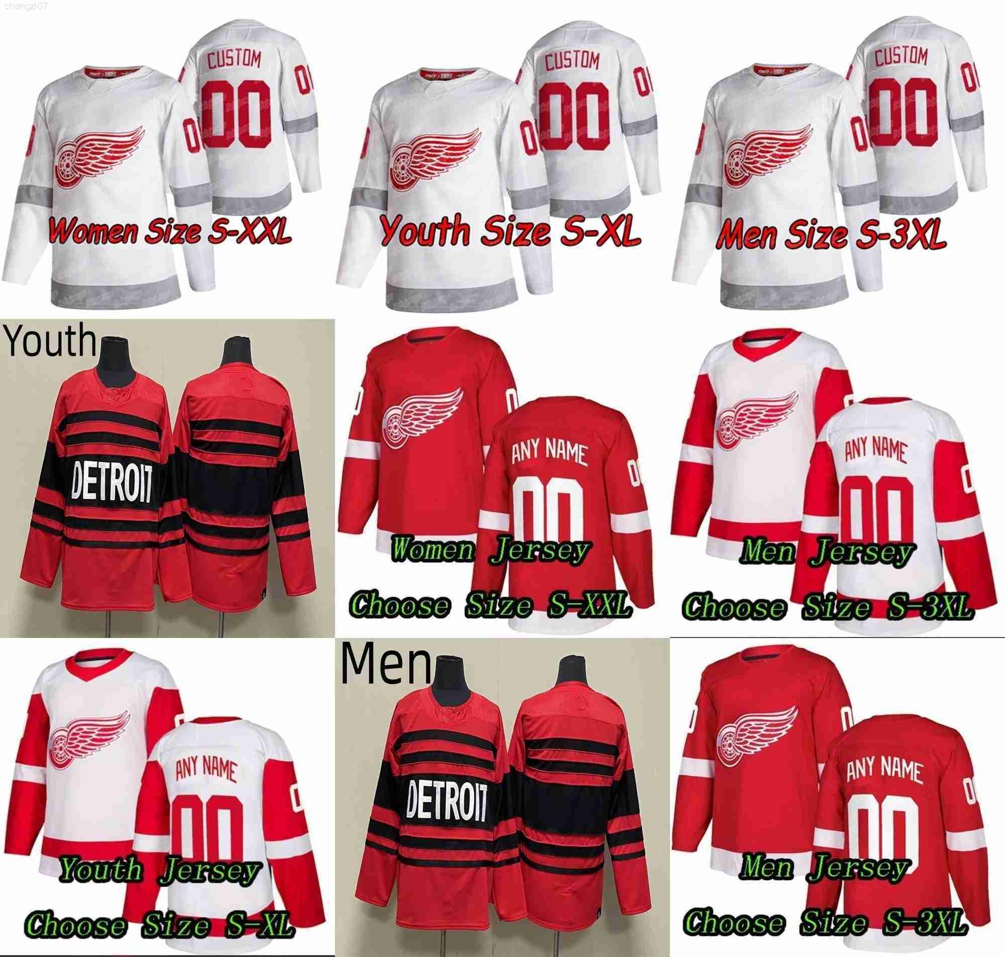 

Detroit Red Wing Hockey Jerseys 71 Dylan Larkin 57 David Perron 14 Robby Fabbri 90 Joe Veleno 73 Adam Erne 96 Jake Walman 35 Ville Husso, Color