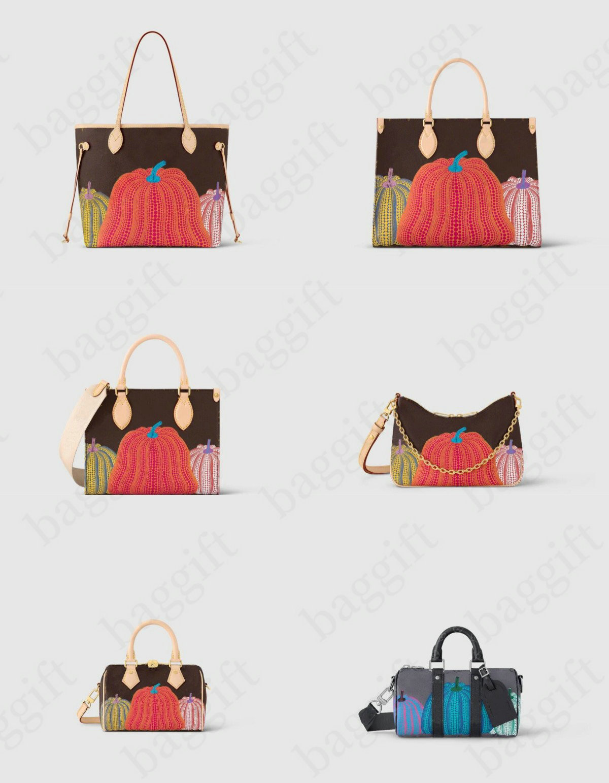

2023 YK All Series Bags on the go PM MM Trio Messenger Speedy Pumpkin Monograms Canvas Designer Yayoi Kusama Handbag M46467 M46469, Boulogne 29cm