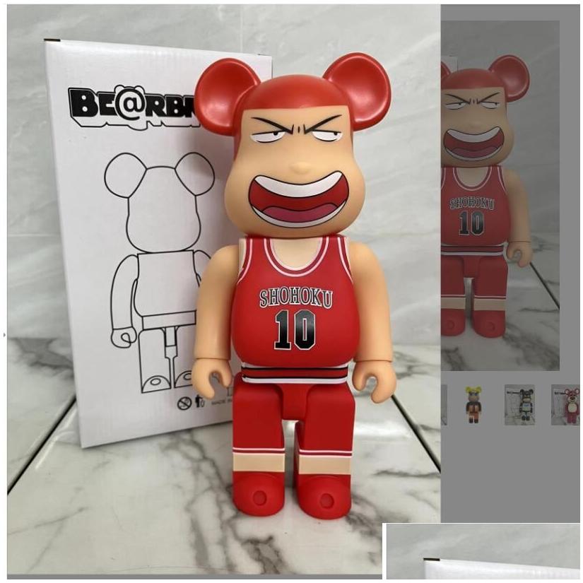 

Action Toy Figures 400 Bearbrick Bearbricks Pvc Material Plastic Teddy Bear Cartoon Silly 28Cm Gift Doll Medicom Drop Delivery Toys Dhotx