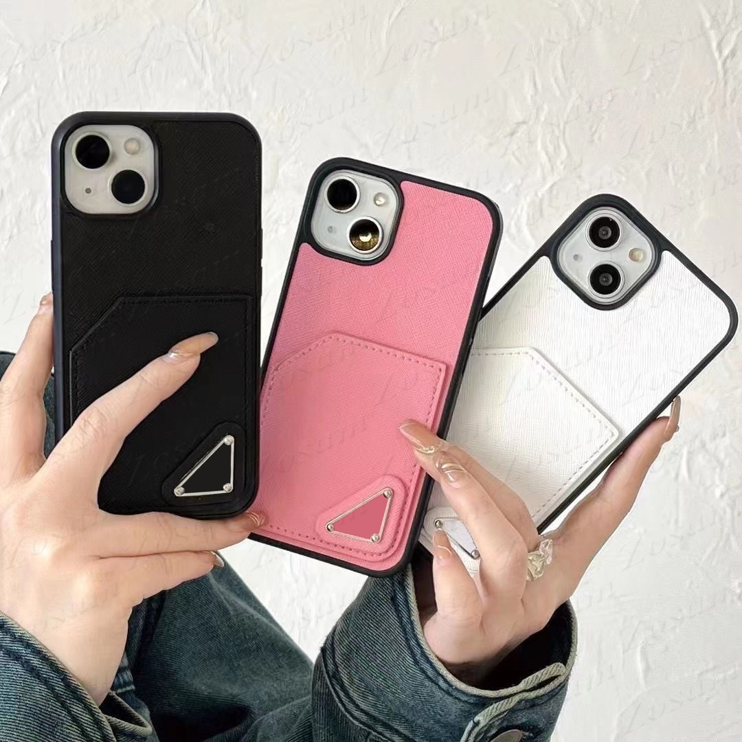 

Luxurious Designer Triangle Classic Pattern Phone Case for IPhone 14 14pro 13 13pro 12 12pro 11 Pro Max TPU Retro PU Leather Case Protection Back Card Slot Pocket Cover, #3 white