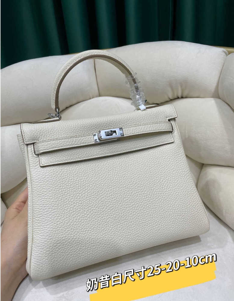 

Evening Bags Designer Handbag Women bags Kellies lychee pattern Togo calf leather 25 28 32cm portable single shoulder diagonal versatile buckle womans, Anemone purple (gold buckle;silver