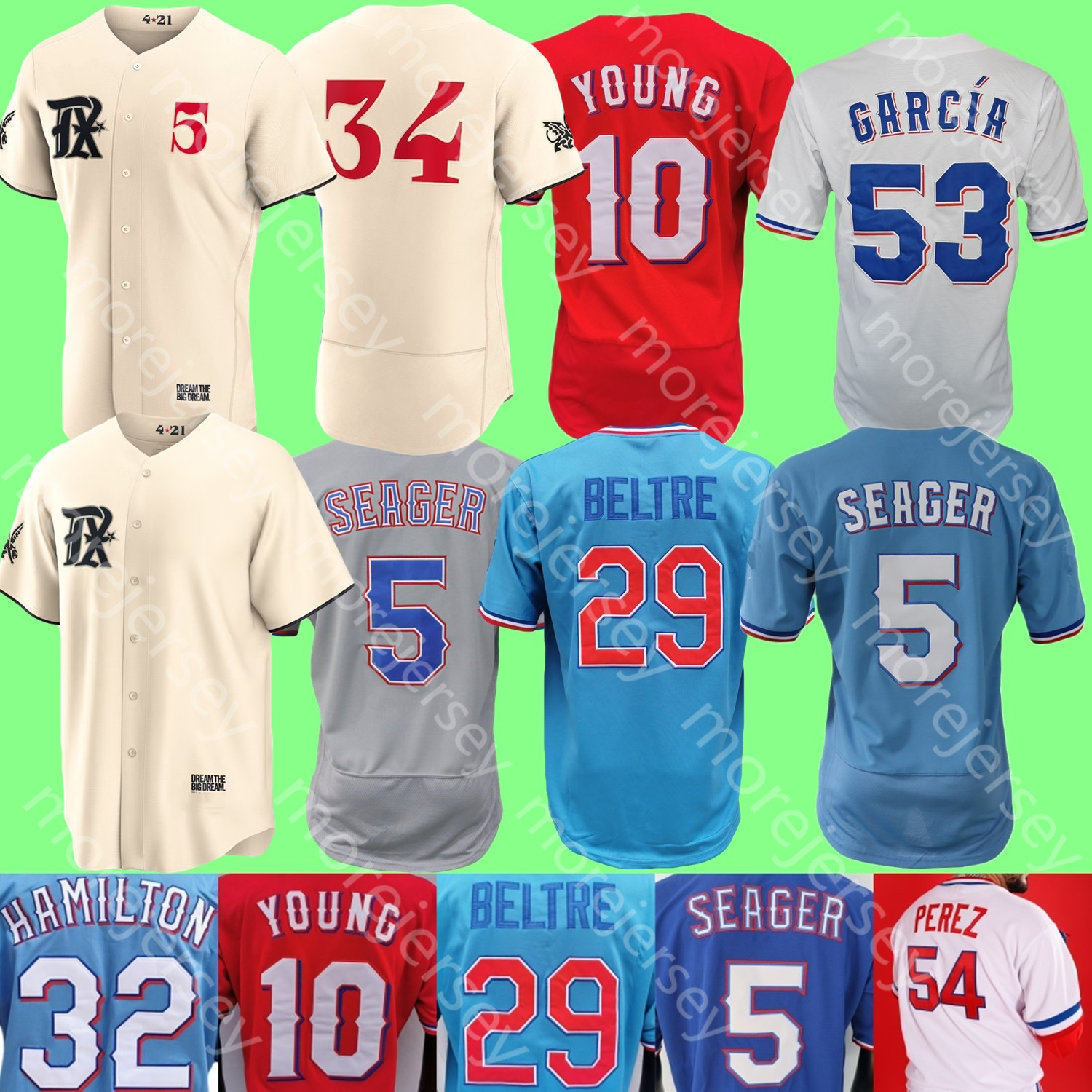 

2023 City Baseball Jersey Corey Seager Jacob deGrom Adolis Garcia Nathan Eovaldi Marcus Semien Perez Ryan Rodriguez Beltre Hamilton Young Gray Odorizzi Smith, New women