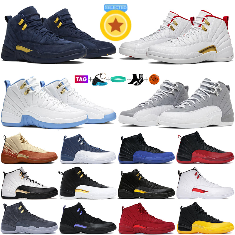 

12s basketball shoes for men jumpman 12 sneakers Golf Stealth Fiba Indigo Black Game Royal University Blue Royalty Taxi Wings Michigan designer shoe mens trainers, #32- utility
