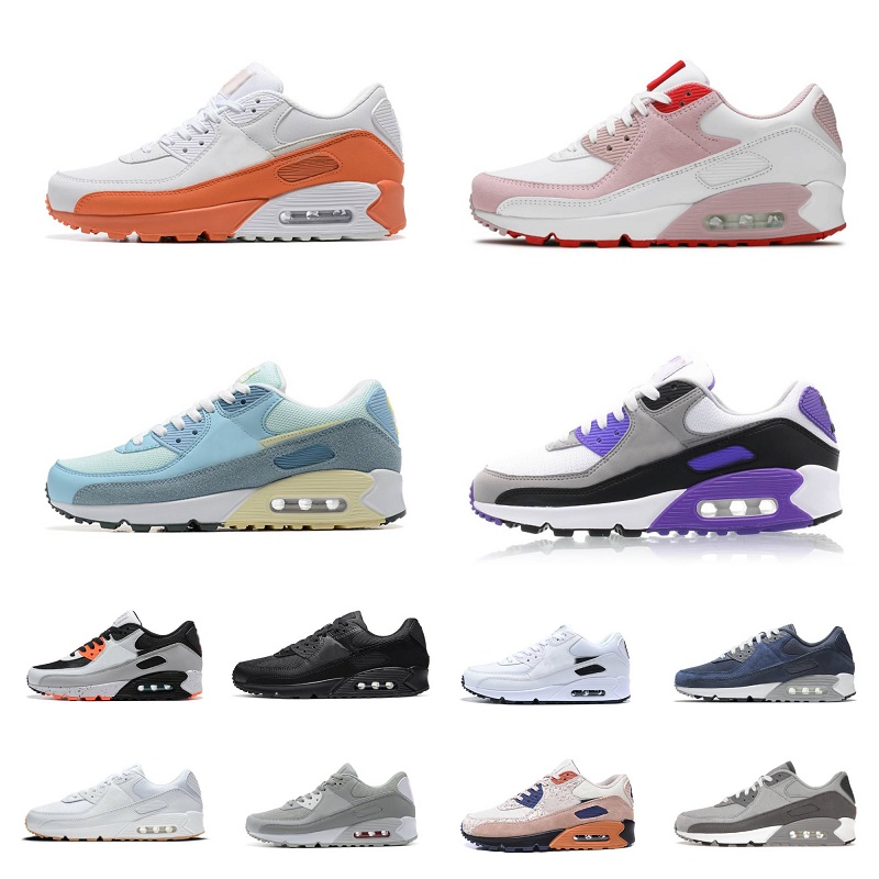 

2023 UNC 90 Max airmaxs running shoes Triple black white Rose Pink Anthracite Dark Grey Viotech Be True Laser Blue City Pack London Air 90s mens womens Sports sneakers, Shoes lace
