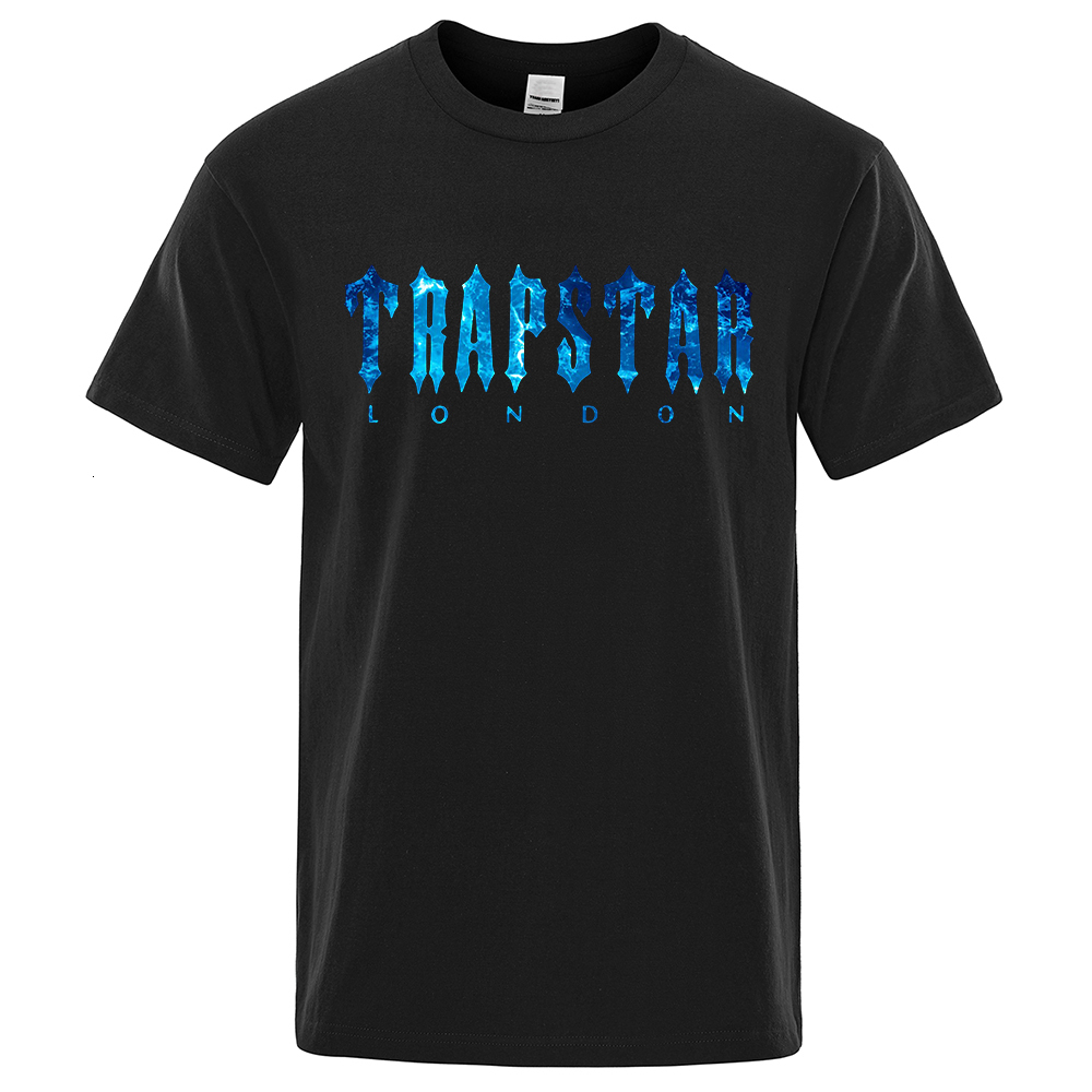 

Men's T-Shirts Trapstar London Undersea blue Printed T-Shirt men Summer Breathable Casual Short Sleeve Street Brand T Shirts 230418