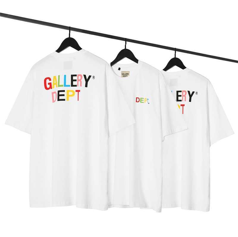 

Fashion Designer Clothing Chao Brand Galleryes deptes Tees Tshirt Seven Color Letter Printing Short Sleeve Summer Unisex Bf Casual Tshirt Hip hop TShirts Streetwea, White