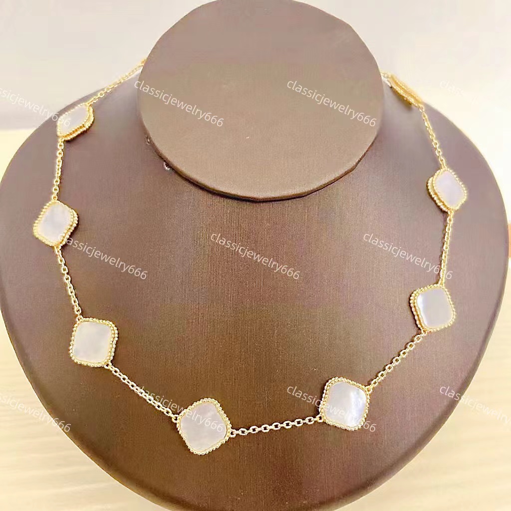 

Fashion Designer Women's Necklace Brand Ten Flower Necklace 18K Gold Shell Pearl Jewelry Jewelry 316 Stainless Steel Box Factory Wholesale and Retail
