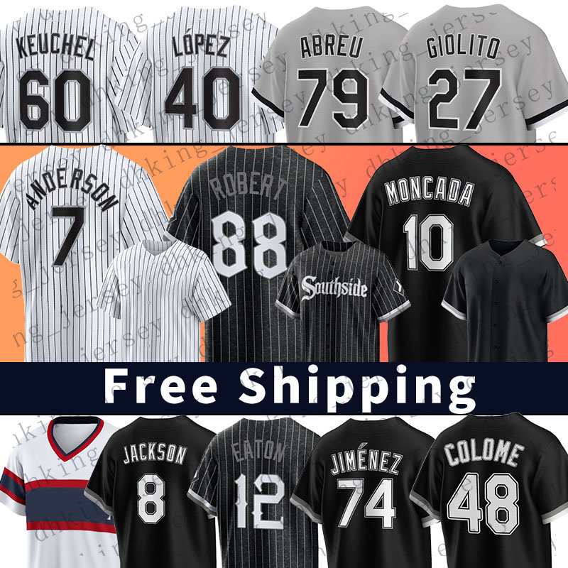 

7 Tim Anderson Baseball Jersey Chicago 74 Eloy Jimenez Luis Robert Yoan Moncada White Sox Jose Abreu Frank Thomas Andrew Vaughn 8 Bo Jackson Dylan Cease Michael, Men(bai w)