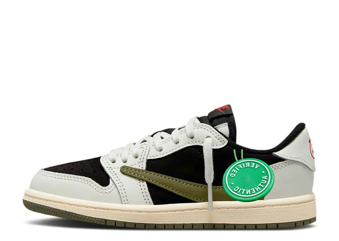 

2023Casual Shoes Low Olive DZ4137-106 Authentic Black Phantom Basketball Cactus Jack Men Sports Sneaker Outdoor Trainers With Original Box, No shoes
