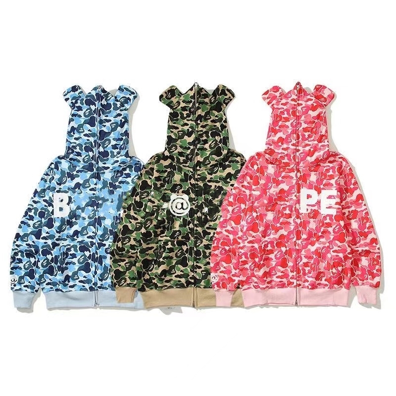 Bear Style Hoodies Designer 2023 Zipper Designer Sweater Unisex Street Camo Coat Sweatshirt Comfy Hoodie Top Version 100 COTTON Wholesale Price 1