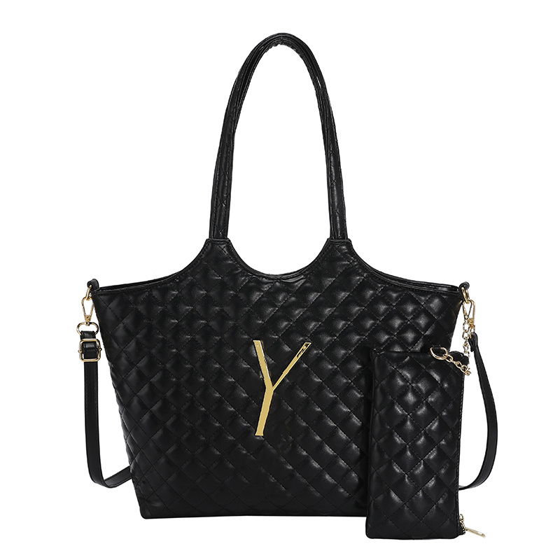 

Luxury Brand Designer Totes Handbag Purse for Women 2 sets Hand Bag with Coin Purse Ladies Tote Handbags Female Purse Ruan20210, Black