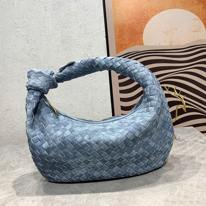 

Denim Crochet Bag Tote Bag Designer Bag Luxury Bag Women Mini Handbags Knot Clutch Bags Weave Cloud Bags Lady Handbags Purse Quality Stylish Lettering Inside Handbag, 26*21*8cm