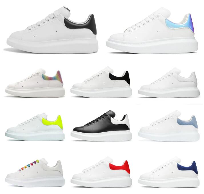 

2023 Designers Casual shoes Oversized lace up women men sneakers platform sole white black espadrille leather velvet suede mcqueens trainers 36-45, 23
