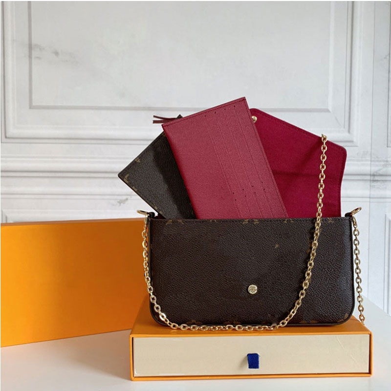 

Women's Bag Shoulder Bag Felicie Handbag Designer high-quality Purse 3 in 1 Women's Clamshell Gold Chain Messenger fashion leather Handbag