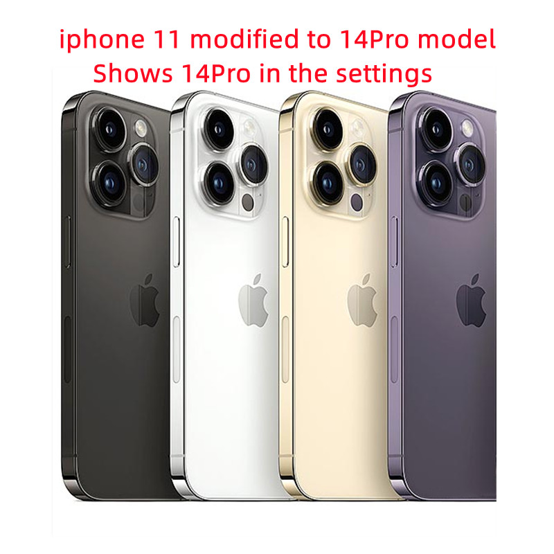 

Refurbished Original Unlocked apple iphone 11 in iphone 14pro style phone 14pro appearance, Blue