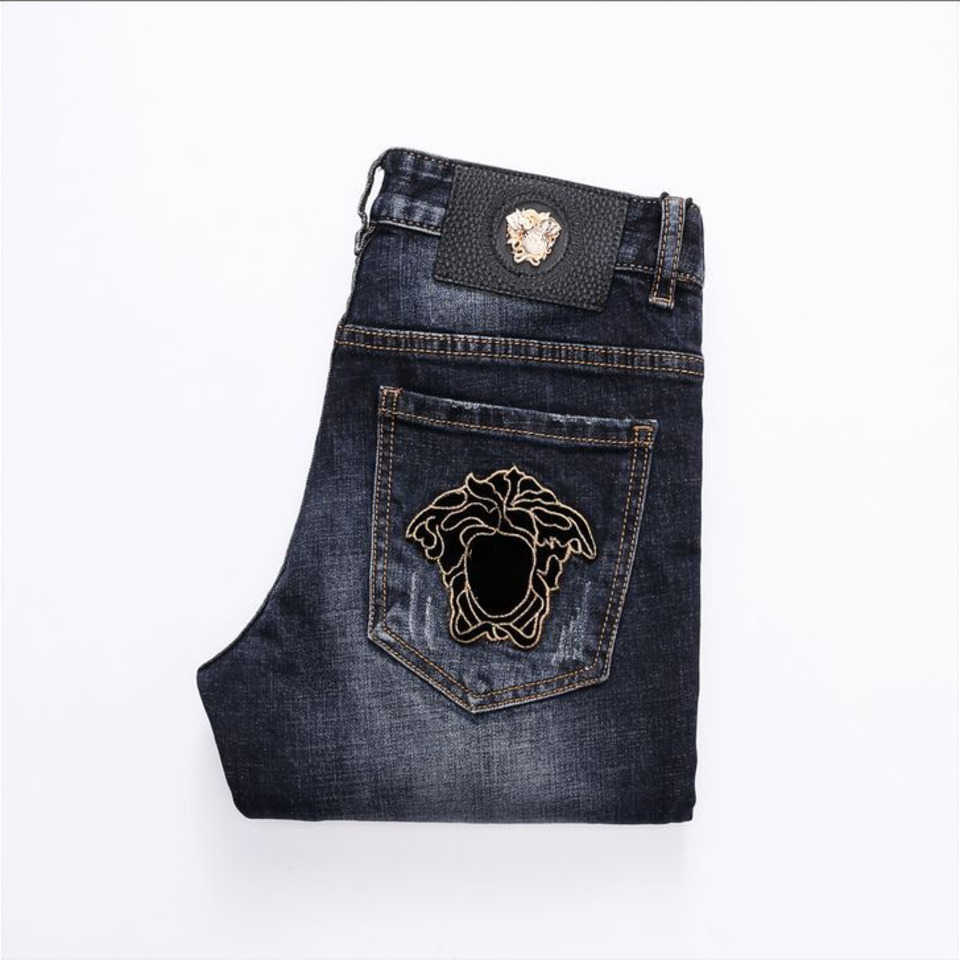 23 jeans d'été mode Medusa pantalon en denim brodé pantalon de créateur homme pantalon slim jean droit