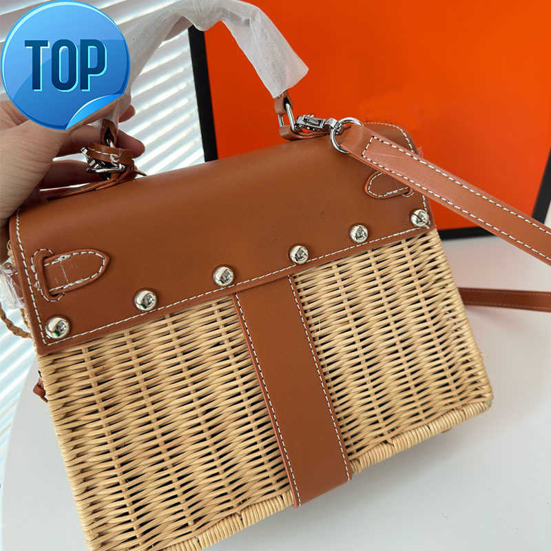 

Birkin Picnic Bag Women Handmade Fashion Purse Barenia Pochette Clutch Designer Travel Handbags Rattan Bags Vintage Tote Classic Tot, Colour 1