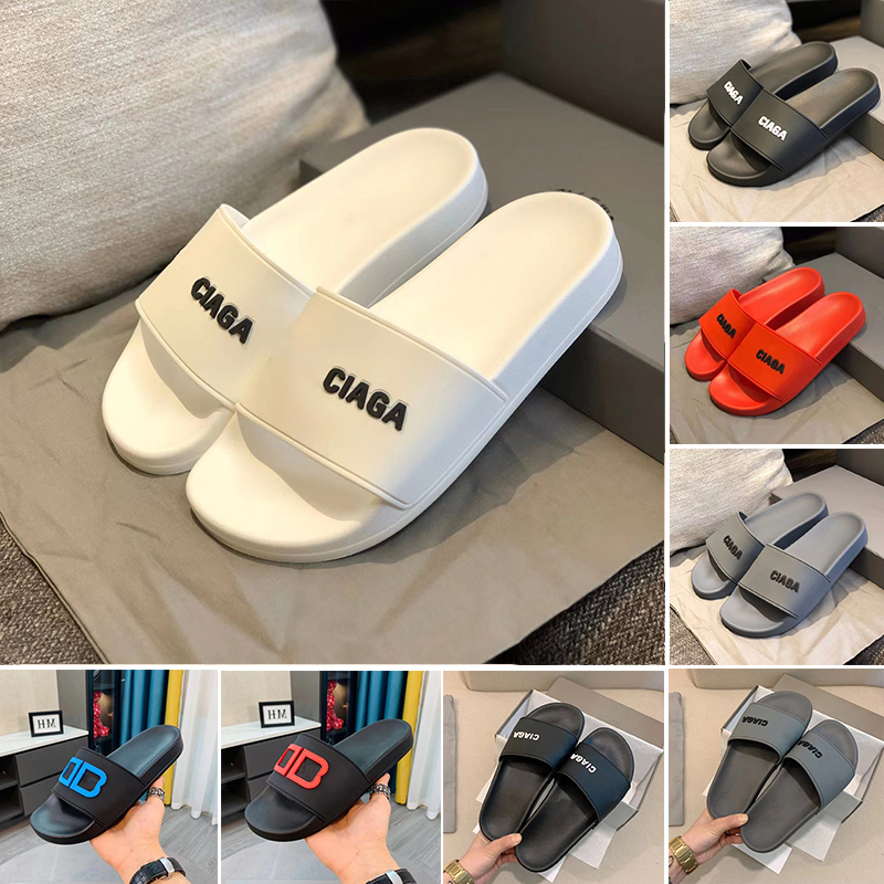 

2023 Pool slides slippers summer Scuffs men women designer Black Green White Cool Grey Beige Blue soft Pink Yellow Red mens Rubber sandals Paris shoes size 36-45, 16
