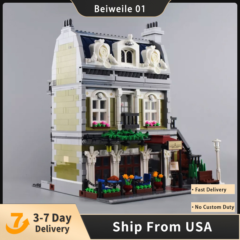 

Creative Expert Block City Street View Series Parisian Restaurant Building Blocks Bricks Kids toys Christmas Gift Compatible 10243