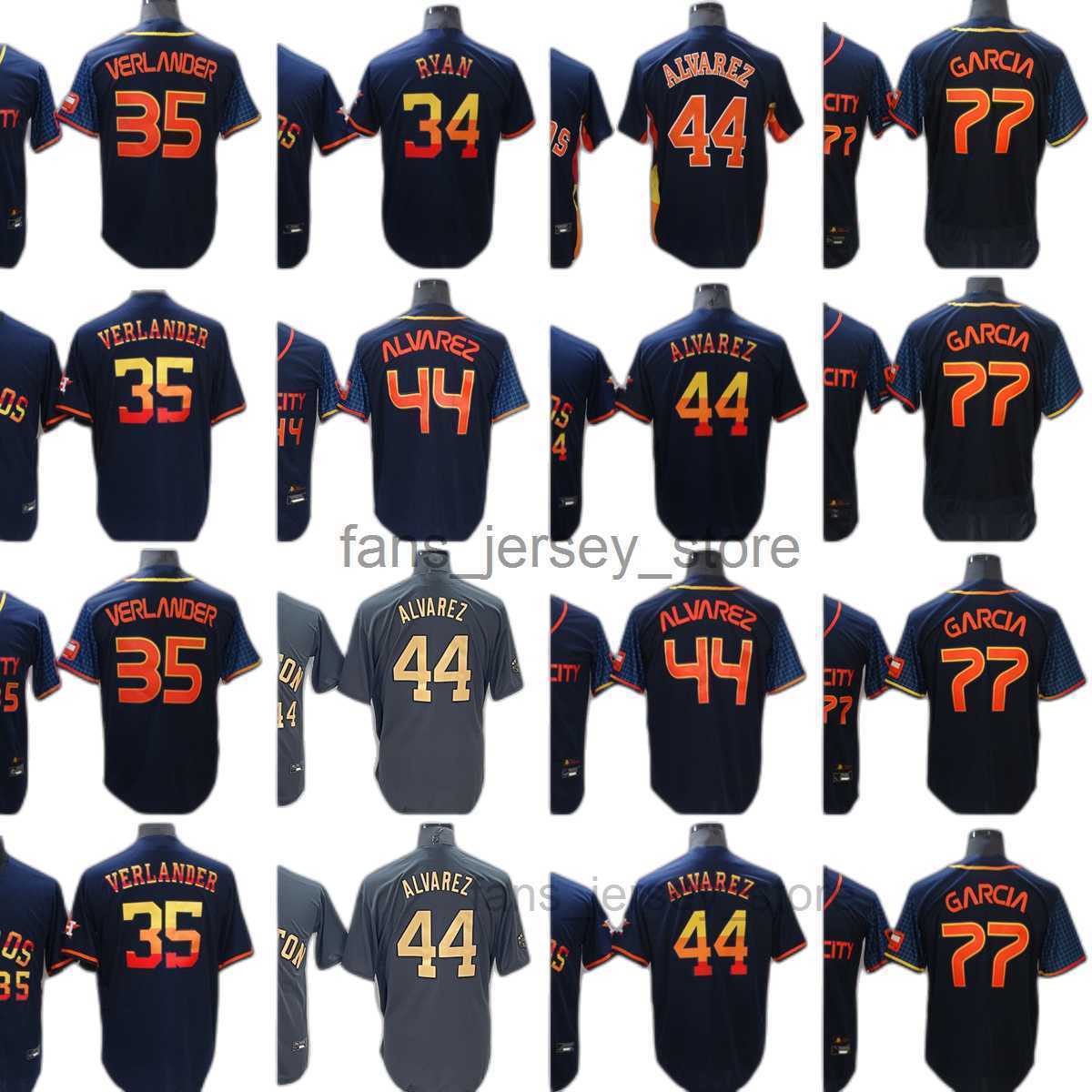 

77 Luis Garcia New Baseball Jersey 34 Nolan Ryan 35 Justin Verlander 44 Yordan Alvarez Stitched Jerseys Men Women Youth, As picture(with team name)