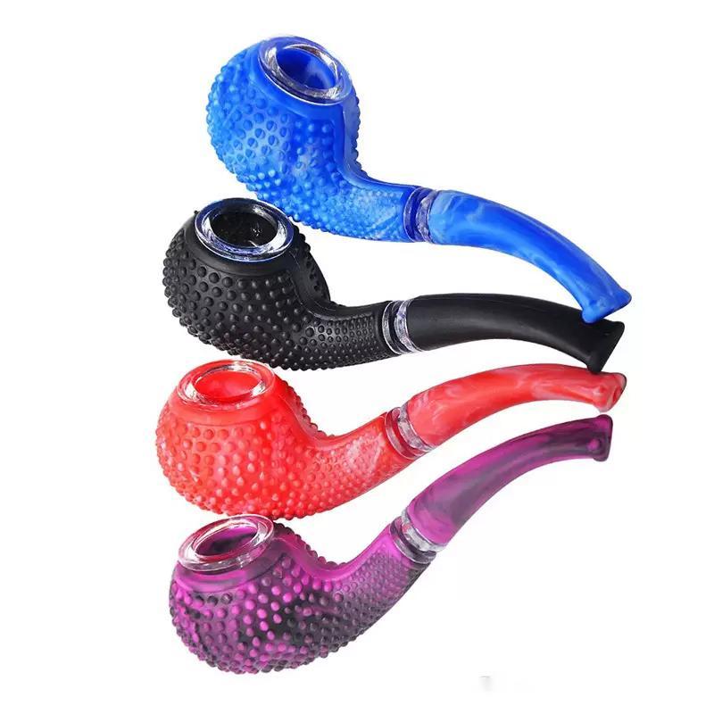 

Silicone Smoking Pipe Creative Spoon Shape with Glass Screen Bowl Bubble Particle Detachable Odorless Hand Pipes for Dry Herb Tobacco Burner