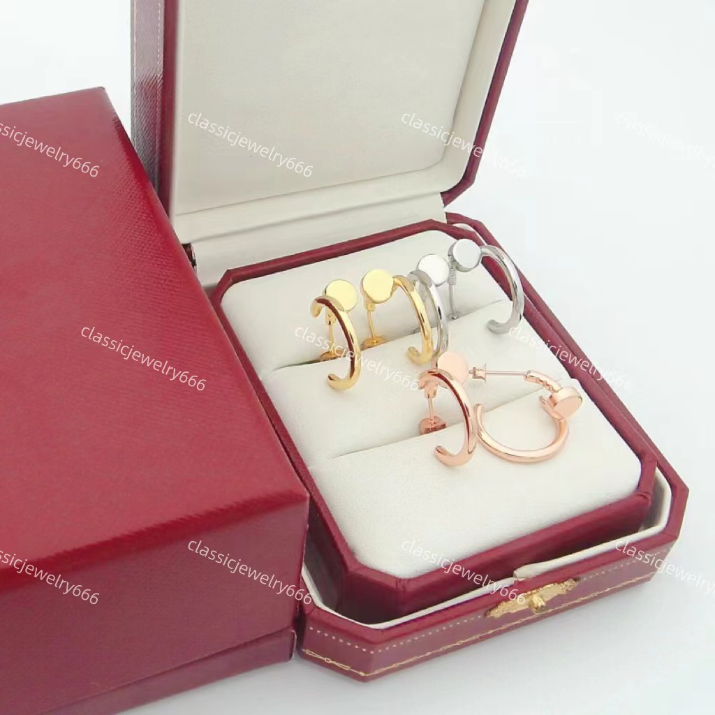 

Luxury Nail Gold Earrings High Quality Fashion Earrings 18K Gold Brand Jewelry Festival Gift Factory with Box