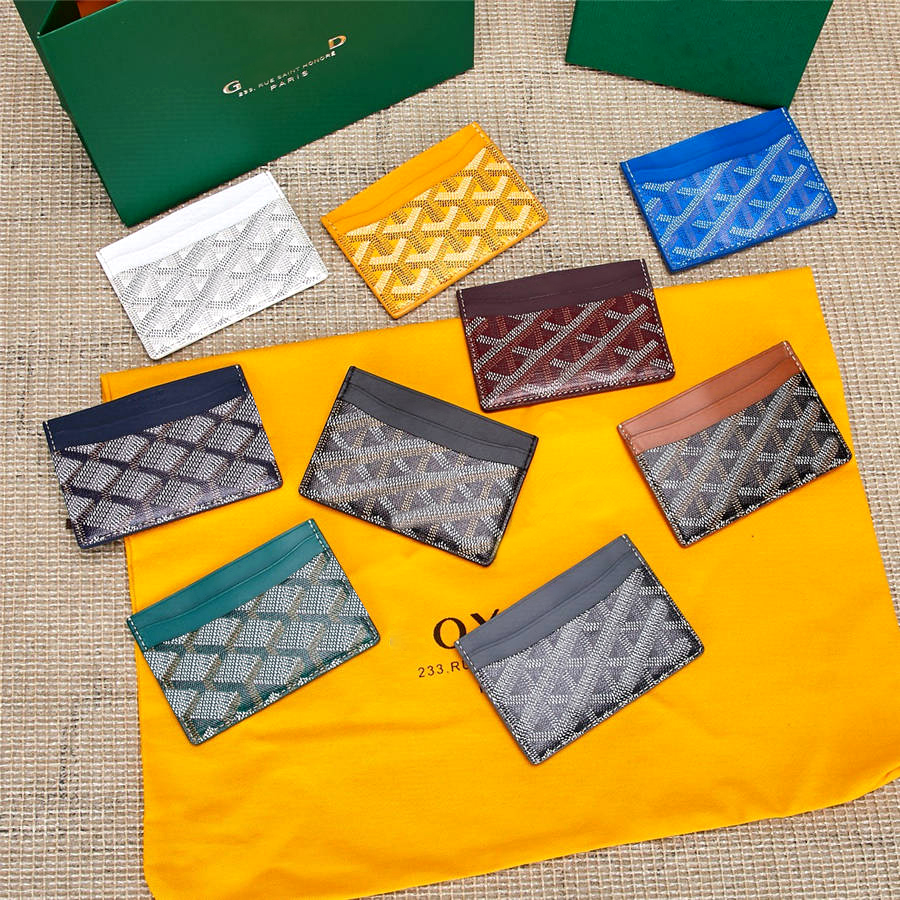 

luxury Designer goya Wallet bags Card Holders Card slotFashion Genuine Leather 7A Top quality Women Mens Key Ring credit card Coin bags Mini bag purse 11 color With Box, Black