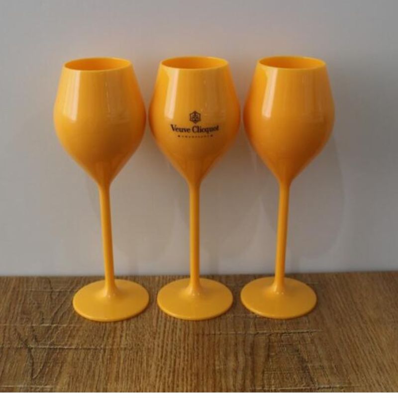 Wine Glasses Wine Glasses 6Pcs Veuve Yellow Label Polycarbonate Clicquot Champagne Flutes Coupes Wisky Cups6361734 Drop Delivery Home Dhokp