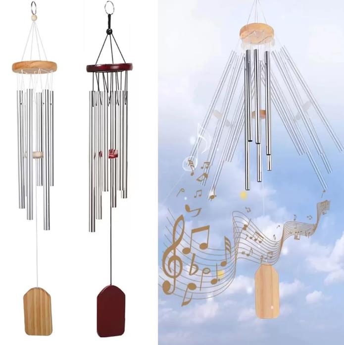 Wind Chimes Antique Solid Wood Metal Aluminum 6 Tube Windchime Pendant Chapel Bells Home Ornament Aeolian